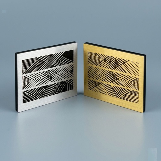 Planchas de bicapa láser ORO O PLATA BASE NEGRA